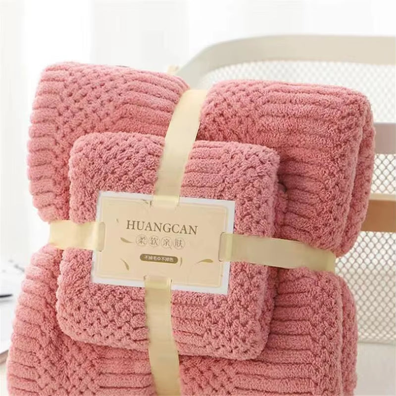 17 Colors Coral Fleece Hair Drying Towel Microfibre Swimming Hand Bath Towel Sets Bathroom Towels Microfiber Towel Set