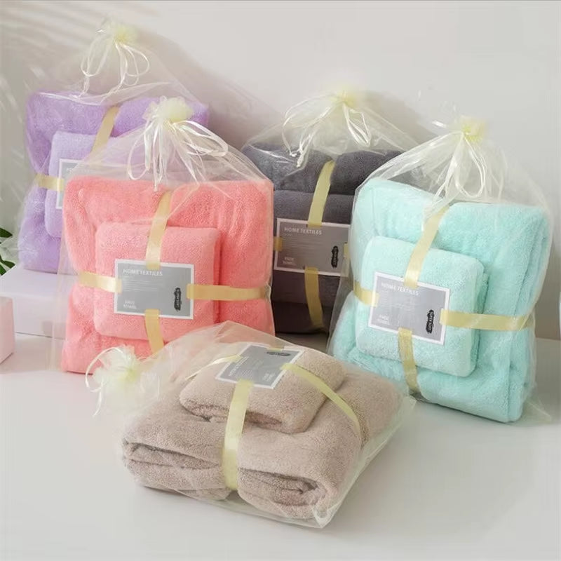 17 Colors Coral Fleece Hair Drying Towel Microfibre Swimming Hand Bath Towel Sets Bathroom Towels Microfiber Towel Set