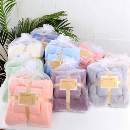 17 Colors Coral Fleece Hair Drying Towel Microfibre Swimming Hand Bath Towel Sets Bathroom Towels Microfiber Towel Set