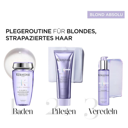 Kérastase, Blond Absolu, Pflegeroutine Mit Shampoo, Haarspülung Und Serum Für Blondiertes, Gesträhntes Oder Natürlich Blondes Haar, Mit Hyaluronsäure