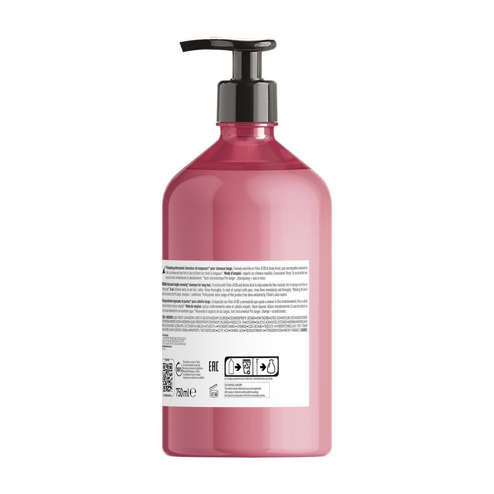 L'Oréal Professionnel Stärkendes Haarshampoo Für Langes Und Dünnes Haar, Mit Filler A-100 & Aminosäuren, Serie Expert, Pro Longer Shampoo