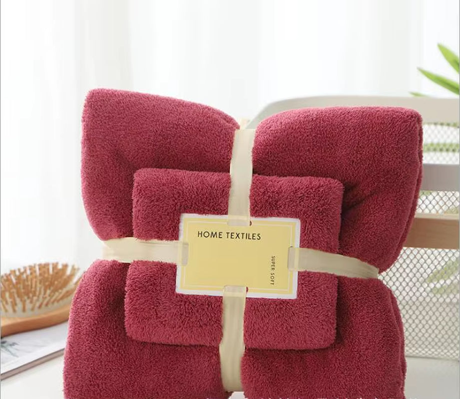 17 Colors Coral Fleece Hair Drying Towel Microfibre Swimming Hand Bath Towel Sets Bathroom Towels Microfiber Towel Set